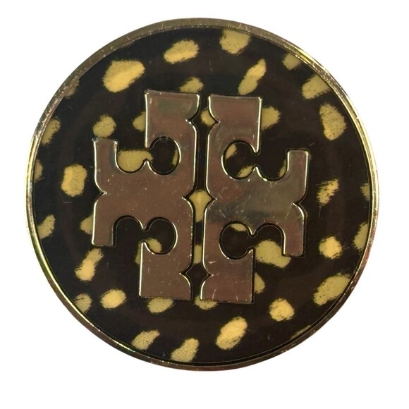 Tory Burch Logo Black and Gold Tone Metal Belt Buckle Only - Picture 2 of 8